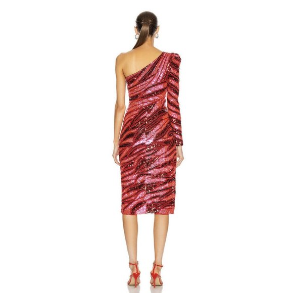 Rêve Riche Fabienne Midi Dress Red Zebra Multi - Picture 4 of 9